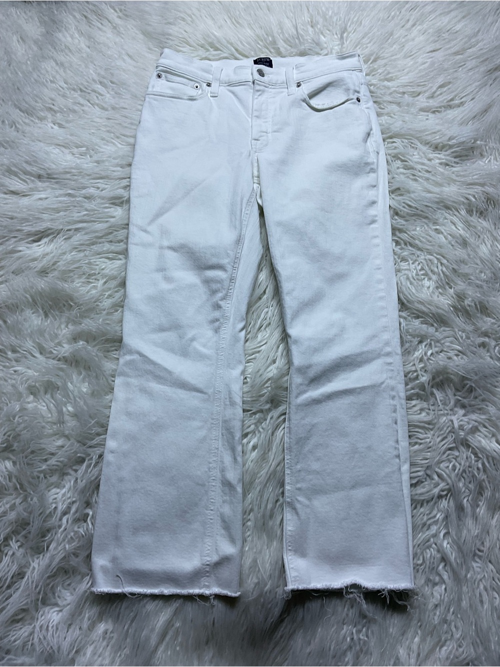 J Crew Flare Crop Mid-rise Jean In All-day Stretch
